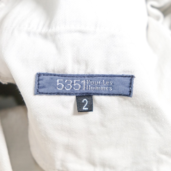 5351 pour les hommes white flared jeans with cross embroidery (Japan) - Picture 7 of 8